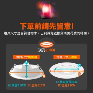 【DanceLight 舞光】8W廣角 坎燈 LED浩瀚崁燈 崁孔9CM(白光/黃光/自然光)