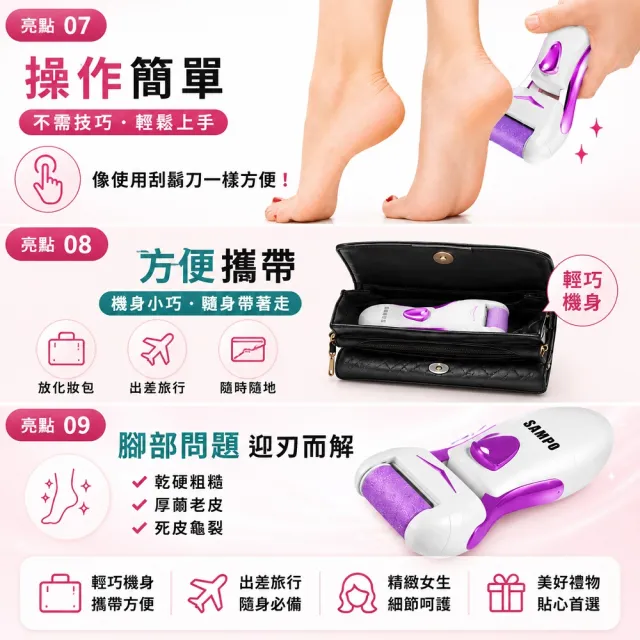 【SAMPO 聲寶】電動磨腳皮機/去硬皮機/美足機修磨儀(HJ-Z1408FL)