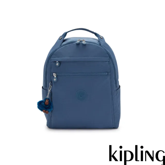 【KIPLING】雲海藍多袋實用後背包-MICAH 女包