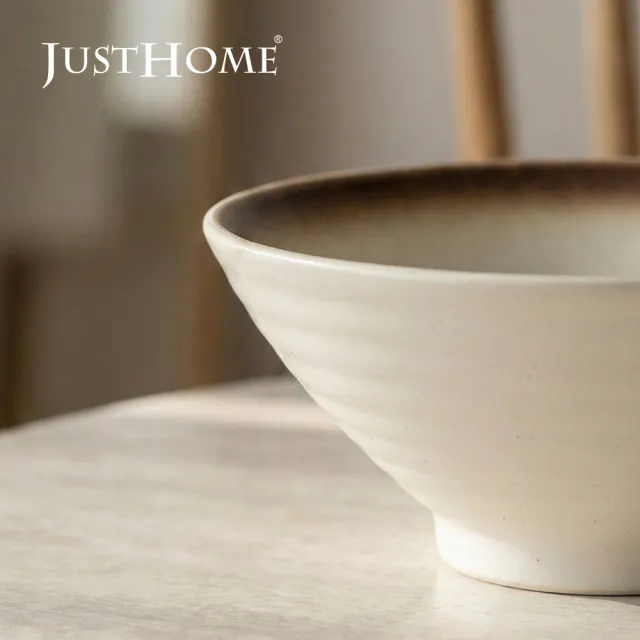 【Just Home】日式漸層陶瓷8吋麵碗850ml-三件組(可微波 湯碗 碗 麵碗 拉麵碗 碗公 泡麵碗)