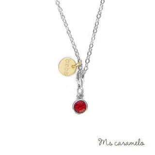 【Ms caramelo 焦糖小姐】讓佩戴者內心愉快 紅水晶項鍊(K白款)