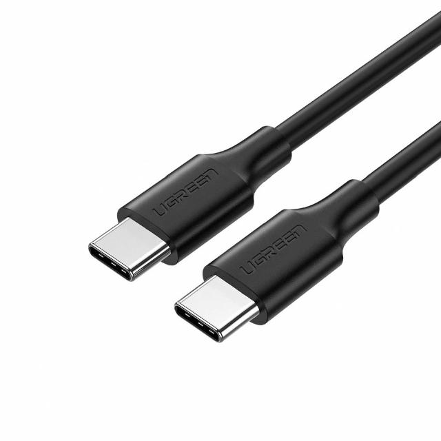 【綠聯】UGREEN Type-C to C 2.0 60W 快充傳輸線 USB-C 充電線 黑色 1M(3A快充線/支援PD/PPS協議)