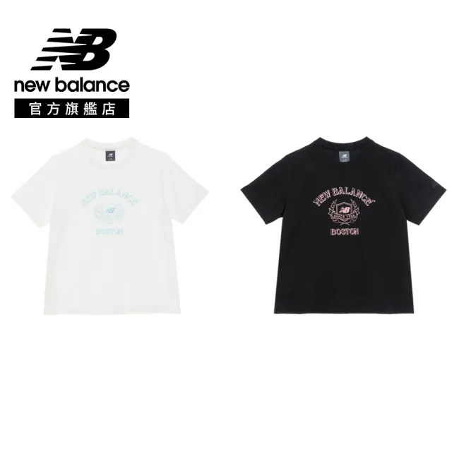 【NEW BALANCE】NB 圓領短袖上衣_女性_黑/米杏色_WT61U0F7BK_WT61U0F7CIC(亞版 版型正常)