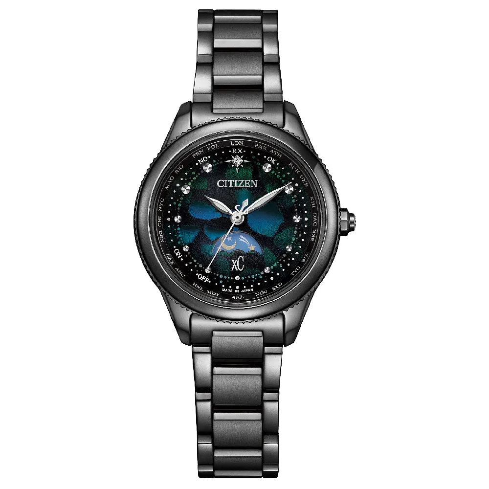 【CITIZEN 星辰】xC系列 宇宙幻彩五局電波光動能女錶 29.0mm(EE1008-56E)