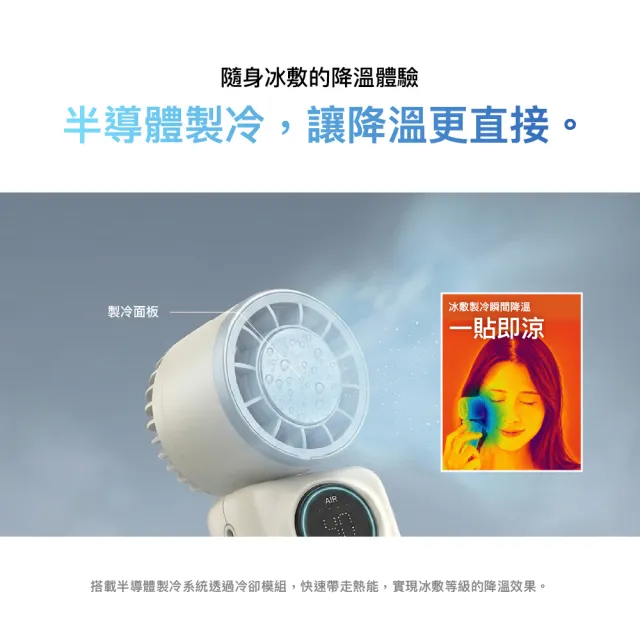 【eyo】大通可製冷折疊手持風扇 掛脖 100檔 送掛繩 Type c 液晶面板 可上飛機 (PF-CF100W)