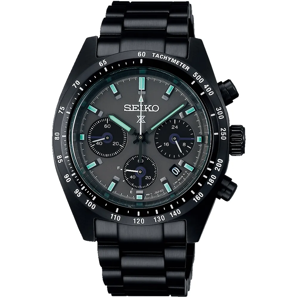 【SEIKO 精工】Prospex SPEEDTIMER 黑潮夜視 太陽能三眼計時錶 送禮 禮物 推薦(SSC917P1/V192-0AF0SD)