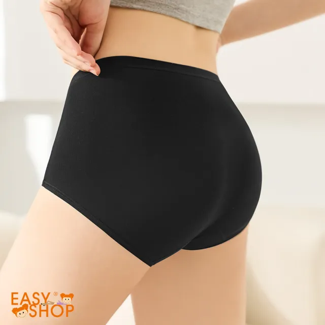 【EASY SHOP】iMEWE-莫代爾-蠶絲-面膜無痕高腰三角內褲(黑色)