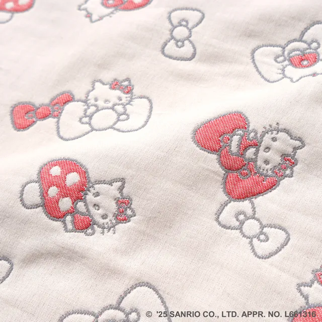 【Hoppetta】HELLO KITTY 三麗鷗聯名蘑菇六層紗被 XL (親子被大人尺寸、冬暖夏涼四季款)