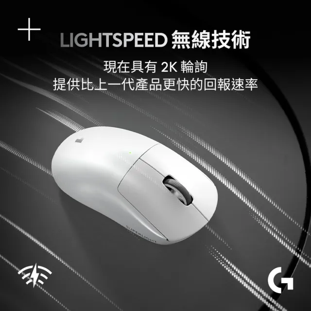 【Logitech G】G PRO X SUPERLIGHT 2 無線輕量化滑鼠(白色)