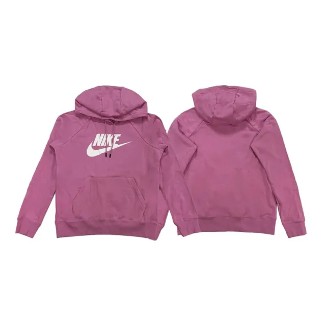 【NIKE 耐吉】W AS NSW Essntl Hoodie PO 電腦刺繡連帽上衣 黑/粉 BV4127
