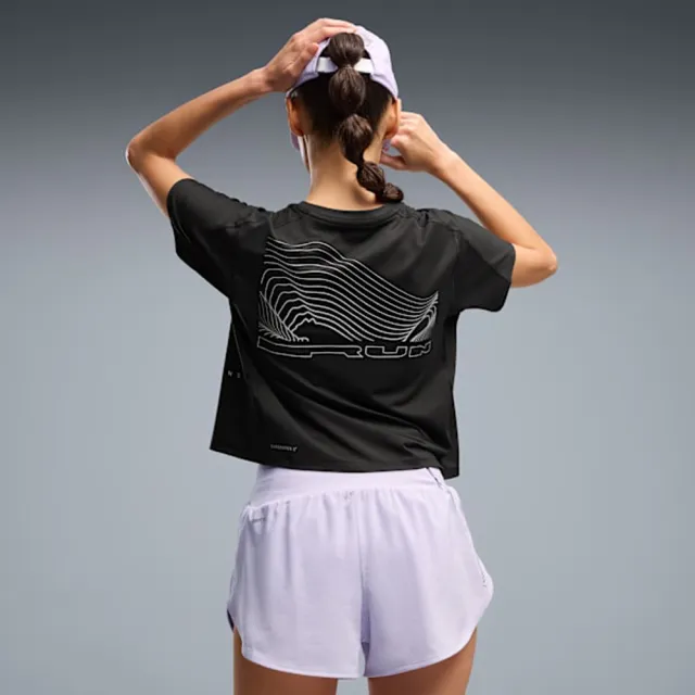 【PUMA】短袖上衣 女 歐規 短版 BS Cloudspun 黑 52898801