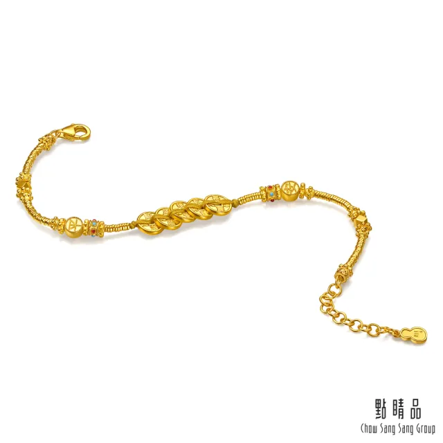 【點睛品】歲歲平安五帝錢 黃金手鍊_計價黃金