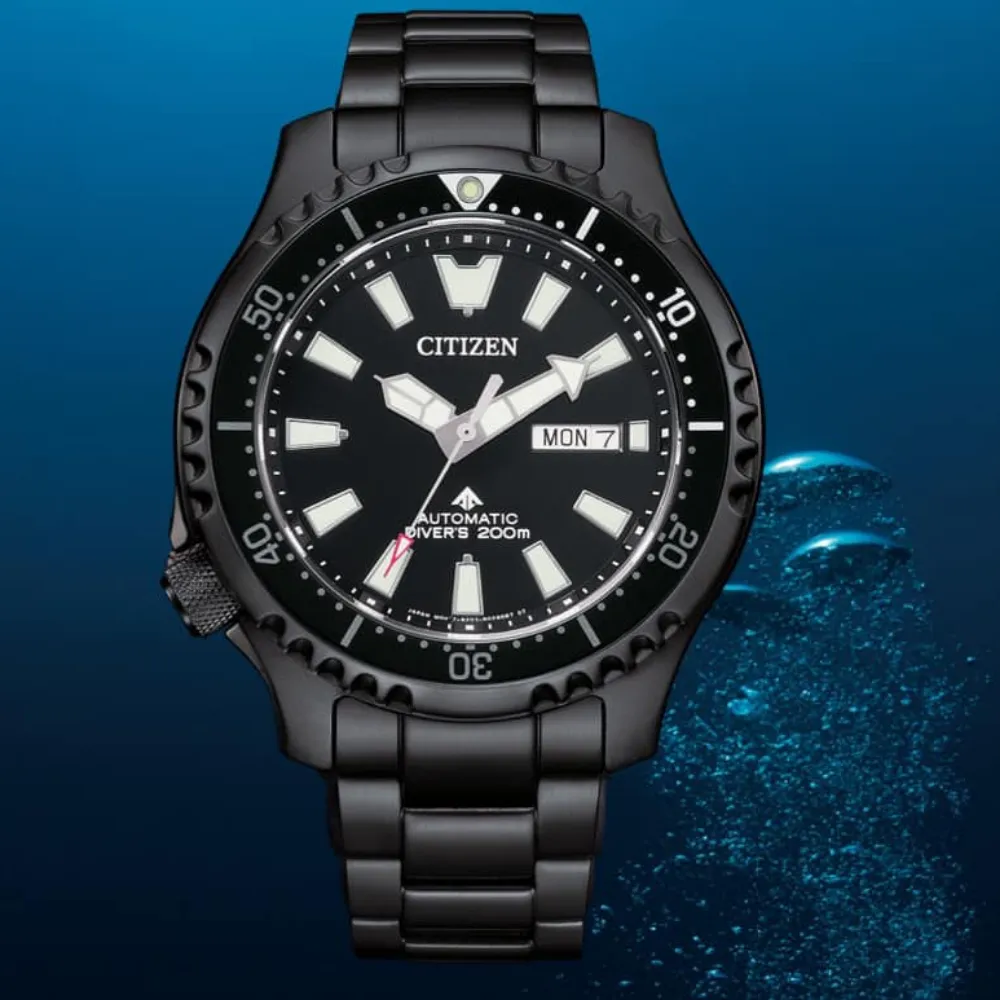 【CITIZEN 星辰】PROMASTER系列 亞洲限定 鋼鐵河豚EX Plus 潛水機械錶/44mm(NY0135-80E)