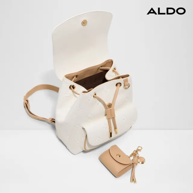 【ALDO】MINIELLA-小清新壓紋束口後背包(白色)