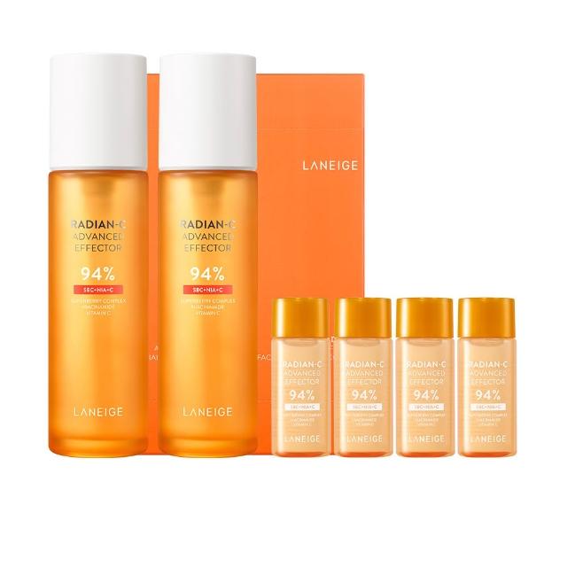 【LANEIGE 蘭芝】官方直營 維他命C淨膚煥顏精露150ml 雙入組(蘭芝 美白化妝水 保養 去角質)