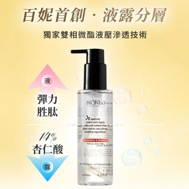 【Bioneo 德國百妮】激淨美白彈潤煥膚水150ml+神經醯胺乾燥修護 40ml