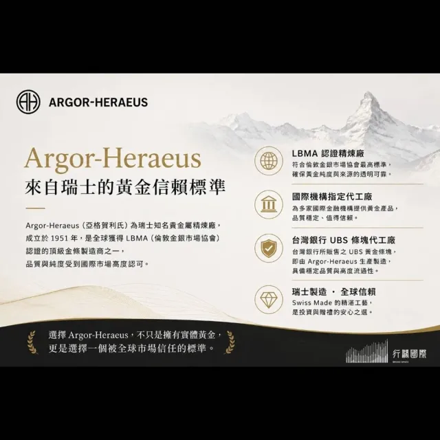 (行闊國際)10g 公克(2.666錢) 瑞士 Argor heraeus 亞格賀利氏 2026馬年  黃金條塊 (LBMA 國際認證)