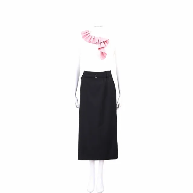 【MaxMara】SPORTMAX SPXTACITO 100%純羊毛附腰帶開岔鉛筆裙 長裙 義大利精品時裝