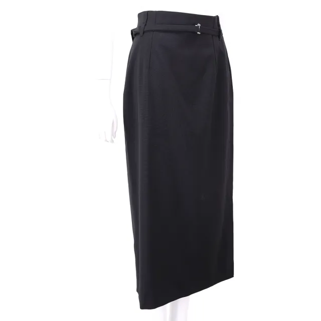 【MaxMara】SPORTMAX SPXTACITO 100%純羊毛附腰帶開岔鉛筆裙 長裙 義大利精品時裝
