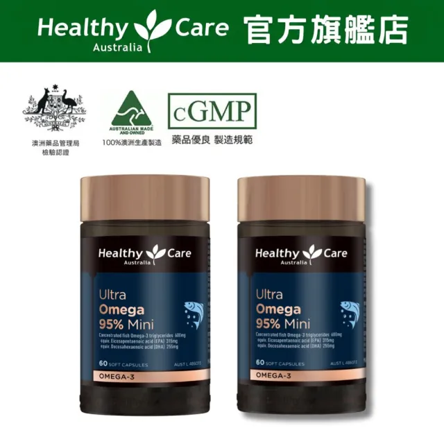 【Healthy care】超級Omega-3 95% 迷你魚油膠囊 ★ 二入組
