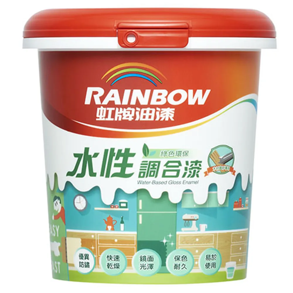 【虹牌】水性調合漆 特白 1L