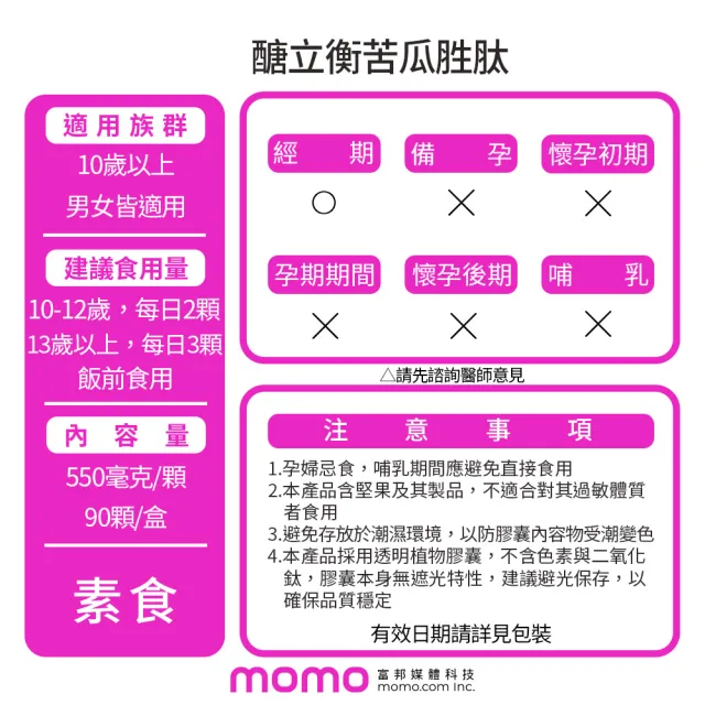【荃贏全美】醣立衡苦瓜胜肽x2盒組(共180顆)