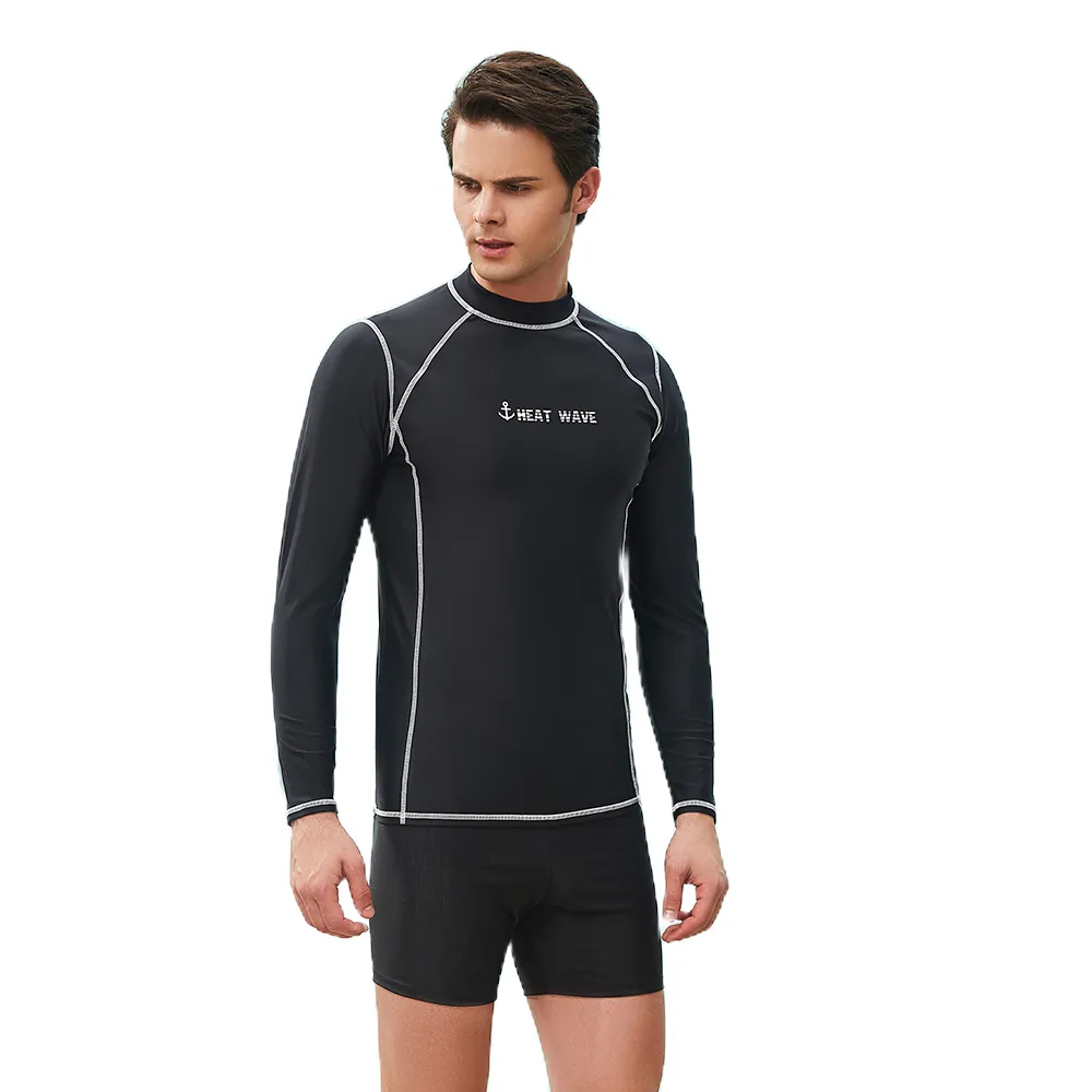 【Heatwave 熱浪】泳裝男成人速乾長袖大碼上衣專業游泳男(50380/M-4XL)
