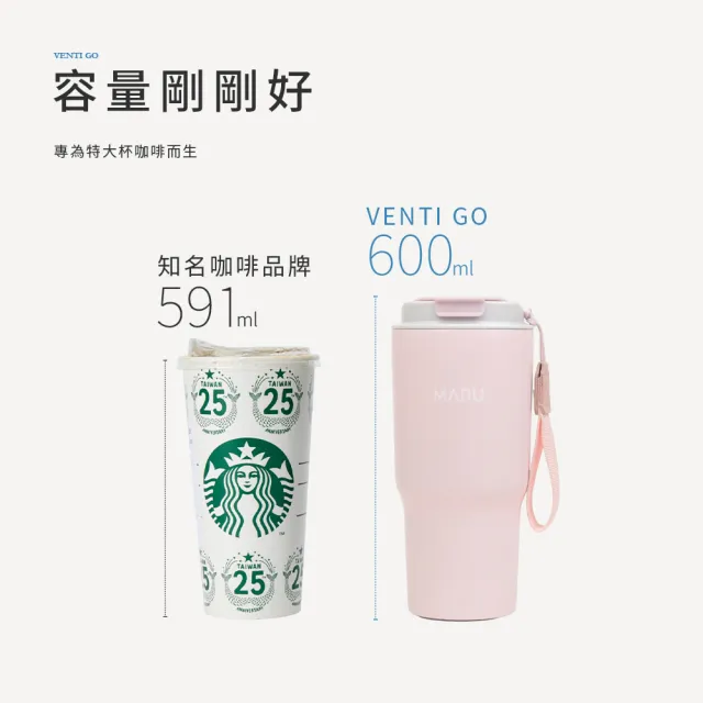 【Maru 丸山製研】買1送1_venti鈦瓷咖啡保溫杯600ml(陶瓷保溫杯/咖啡隨行杯/不鏽鋼保溫瓶)