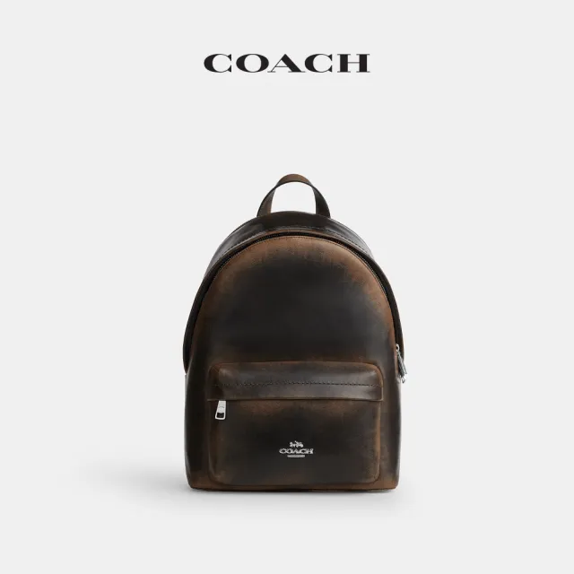 【COACH】蔻馳官方直營 TAYLOR 復古摯愛皮革小號後背包 雙肩包-SV/黑色 棕色(CES81)