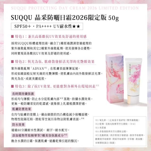 【SUQQU】晶采防曬日霜 50g (2026限定版)
