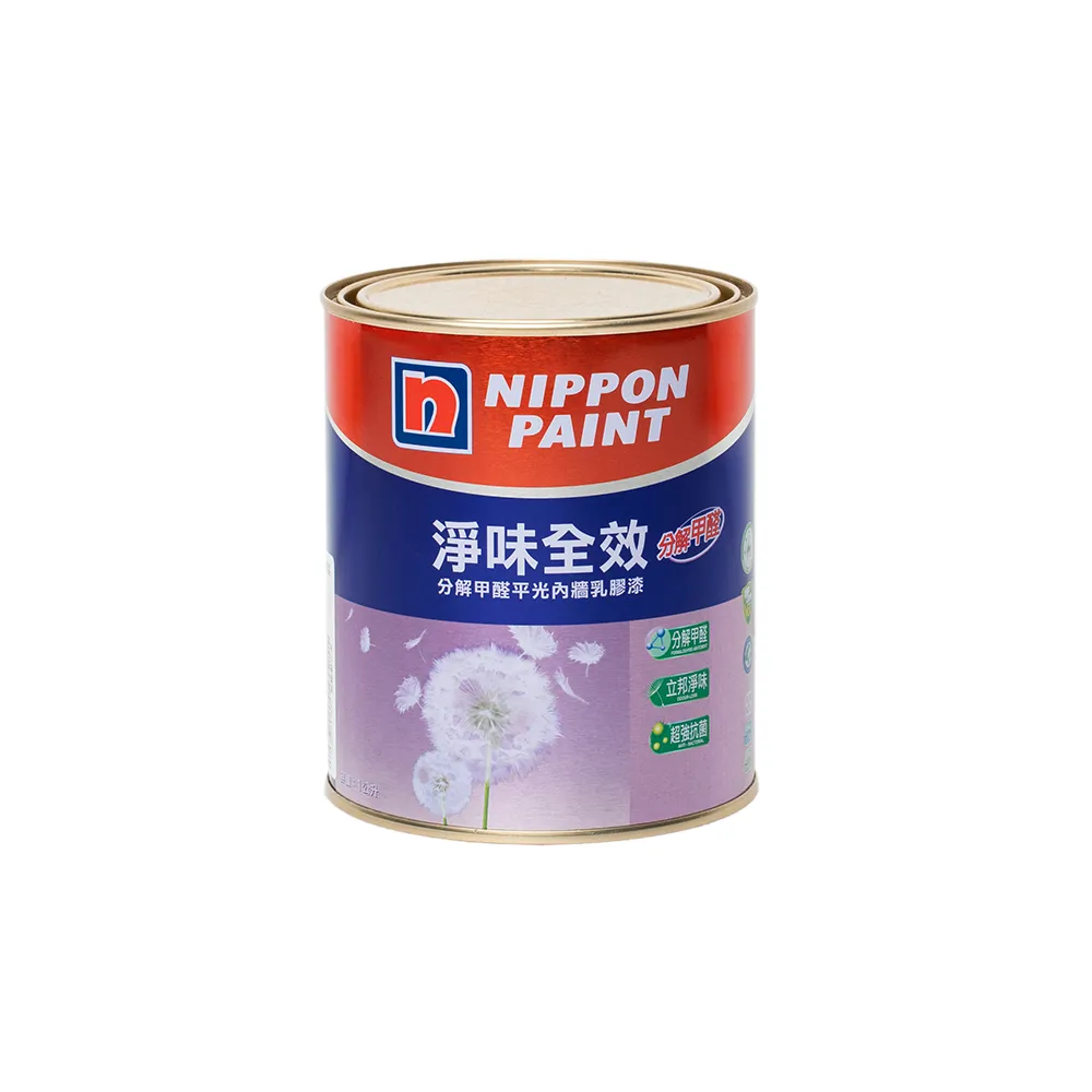 【立邦】淨味全效 分解甲醛乳膠漆 暖調中性色系 電腦調色(1公升裝：約可塗刷2.3坪)