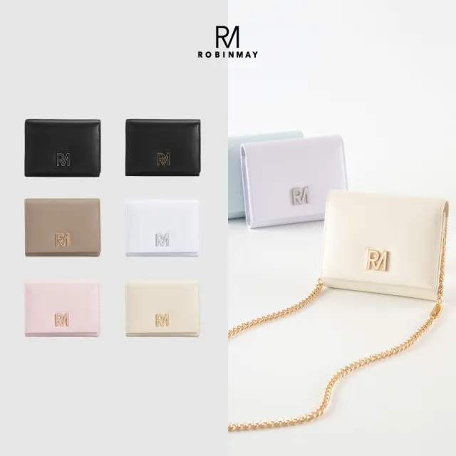 【ROBINMAY】雙11 蔓莉真皮鐵鍊短夾 頭層皮(壓扣封口/多色任選/女夾)