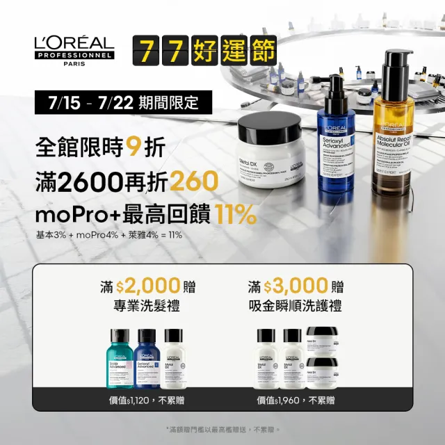 【L’OREAL 巴黎萊雅PRO】絲漾博飽和護色洗髮精雙入組(護色首選/染後持色/光澤)