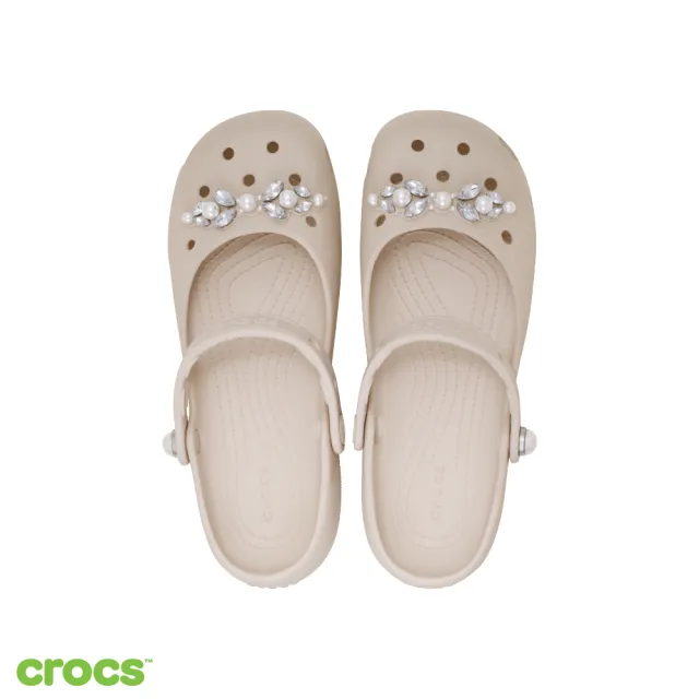 【Crocs】女鞋 經典珍珠芭蕾鞋 洞洞鞋 冰凍米色(213990-2MC)