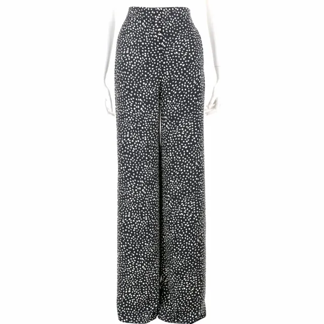 【MaxMara】STUDIO MSTFRESCO 黑白波卡圓點高腰闊腿褲 長褲(義大利精品時裝)
