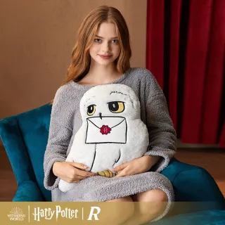 【Harry Potter 哈利波特】周邊商品正版授權時尚白色貓頭鷹嘿美鳥毛絨枕可愛質感抱枕沙發擺飾生日聖誕禮物