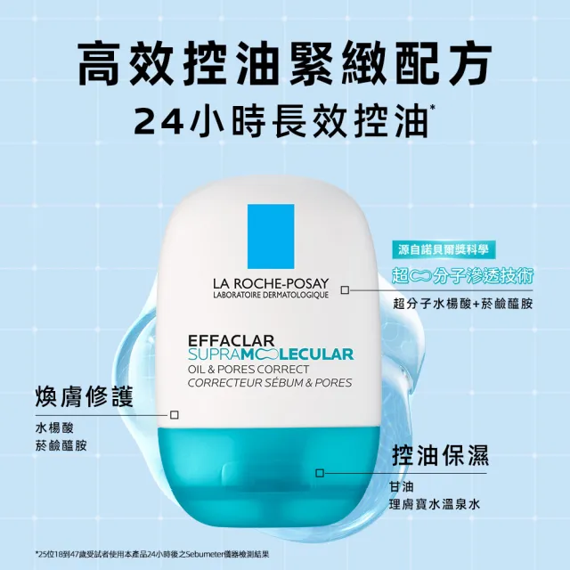 【理膚寶水】超分子淨痘全配組★超分子水楊酸控油潔膚凝膠+超分子毛孔緊緻控油保濕乳+淨痘無瑕極效精華