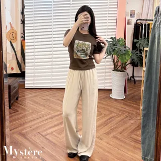 【my stere 我的時尚秘境】輕薄柔軟棉麻綁帶寬褲 三色 寬褲 垂墜寬褲 口袋寬褲 鬆緊寬褲 休