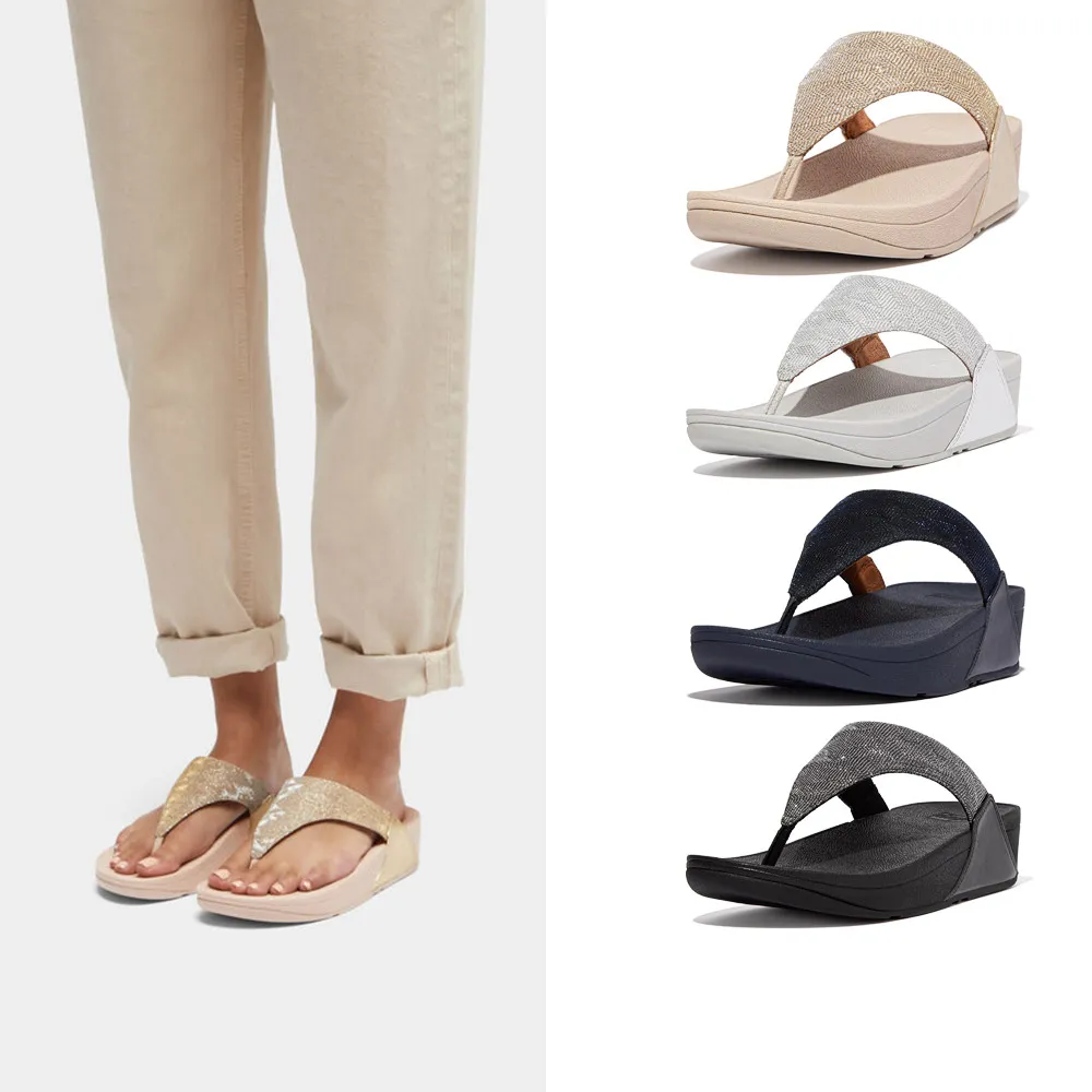 【FitFlop】LULU 金屬亮粉造型夾腳涼鞋-女(4色)