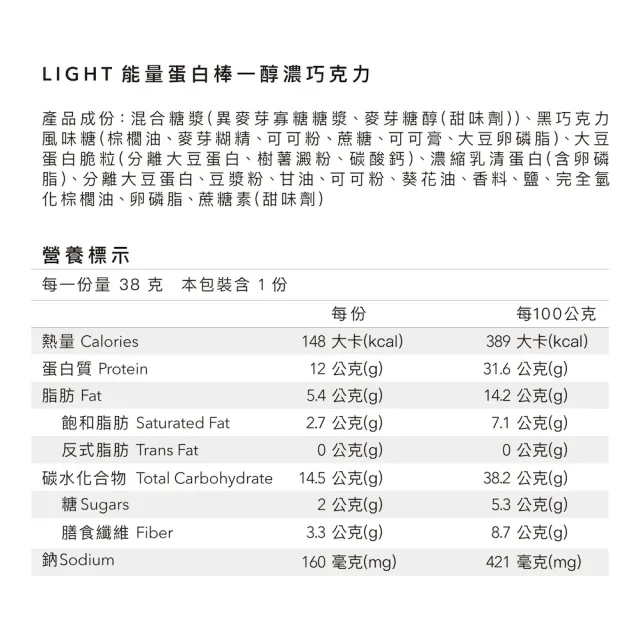 【Body Goals】Light 能量蛋白棒-四種口味(10入/盒)