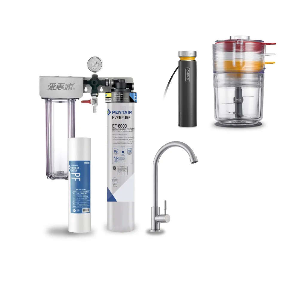 【EVERPURE 愛惠浦】櫥下型 PURVIVE Duo-EF6000大流量不鏽鋼龍頭兩道式生飲淨水器(前置PP)
