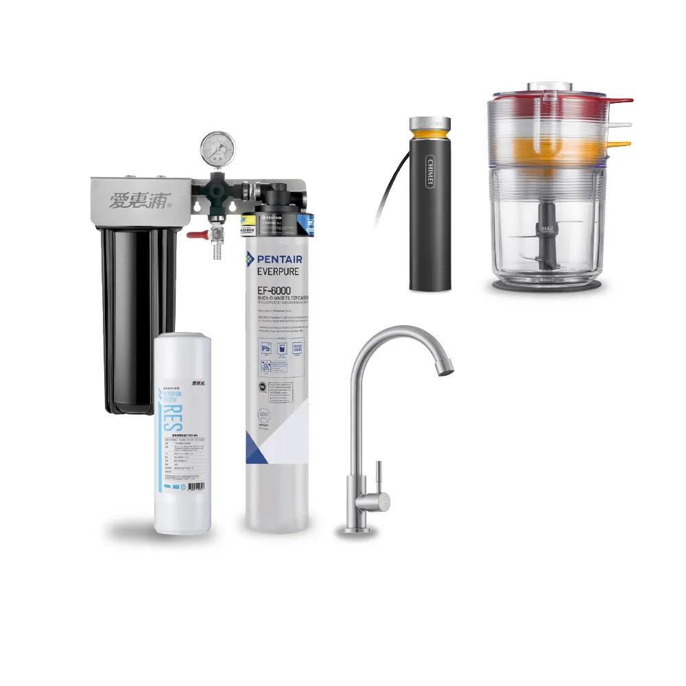 【EVERPURE 愛惠浦】櫥下型 PURVIVE Duo-EF6000大流量不鏽鋼龍頭兩道式生飲淨水器(前置樹脂)