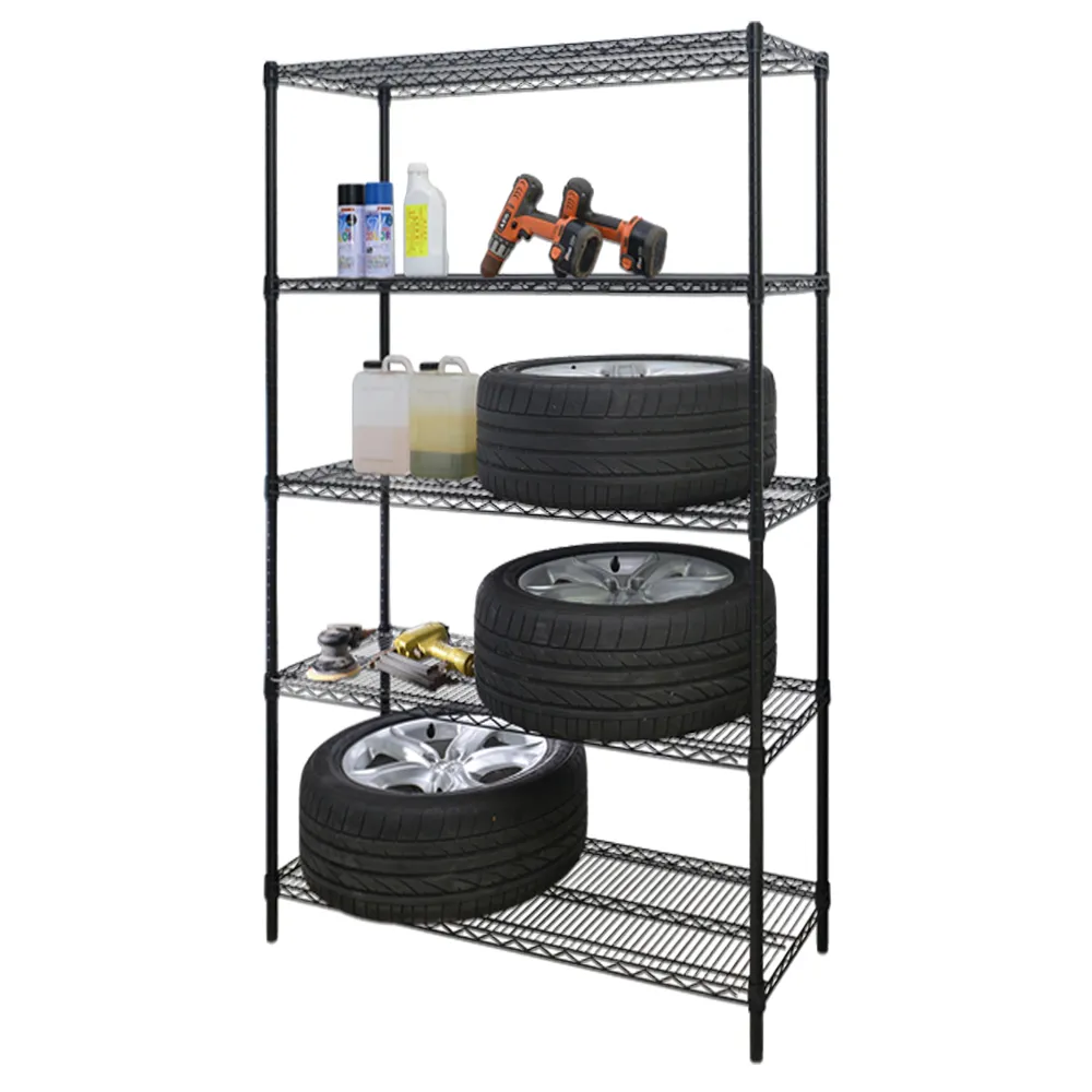 【居家cheaper】荷重型 烤黑 46X91X150CM 五層置物架(每層耐重100KG 層架鐵架 置物架 貨架)