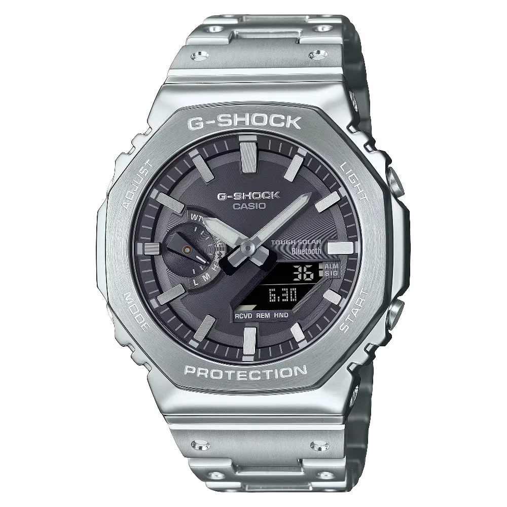 【CASIO 卡西歐】全金屬智慧太陽能錶 碳黑 44.4mm(GM-B2100SD-1A)