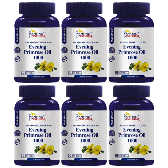 【Esmond Natural 愛司盟】月見草油1000軟膠囊6瓶 (60顆/瓶)