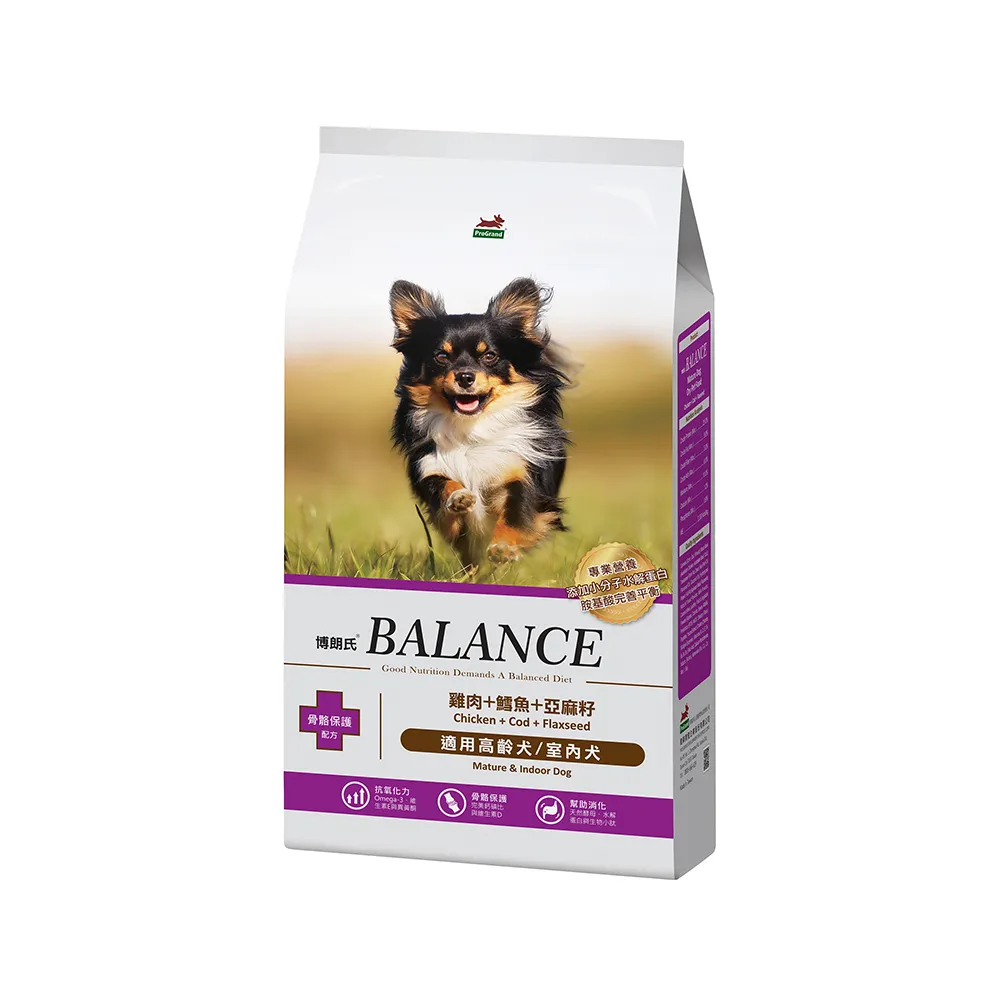 【Balance 博朗氏】美毛魚油狗飼料-高齡犬1.8kgx10入組(雞肉鱈魚亞麻籽/狗乾糧/犬糧/老犬飼料/美毛飼料)