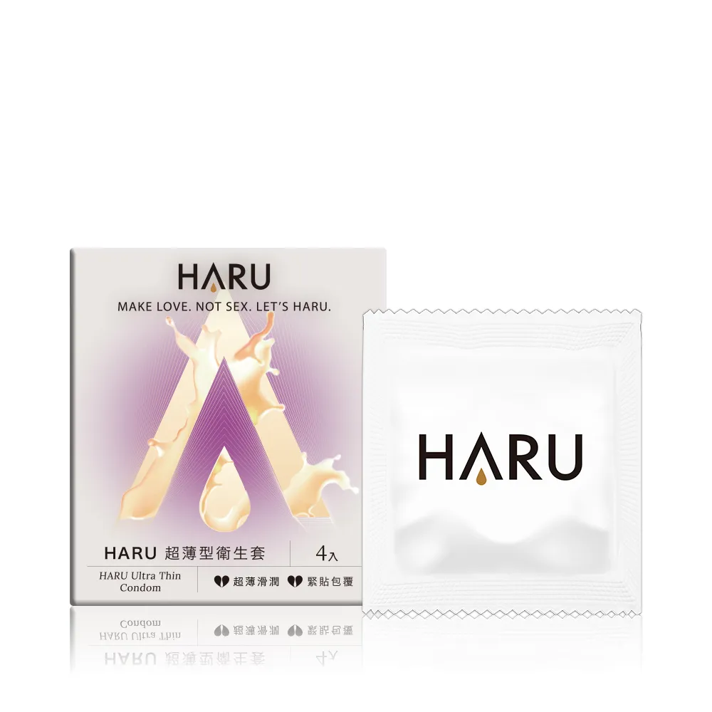 【HARU 含春】Ultra Thin 超薄型保險套 4入/盒(極薄絲滑 保險套 安全套)