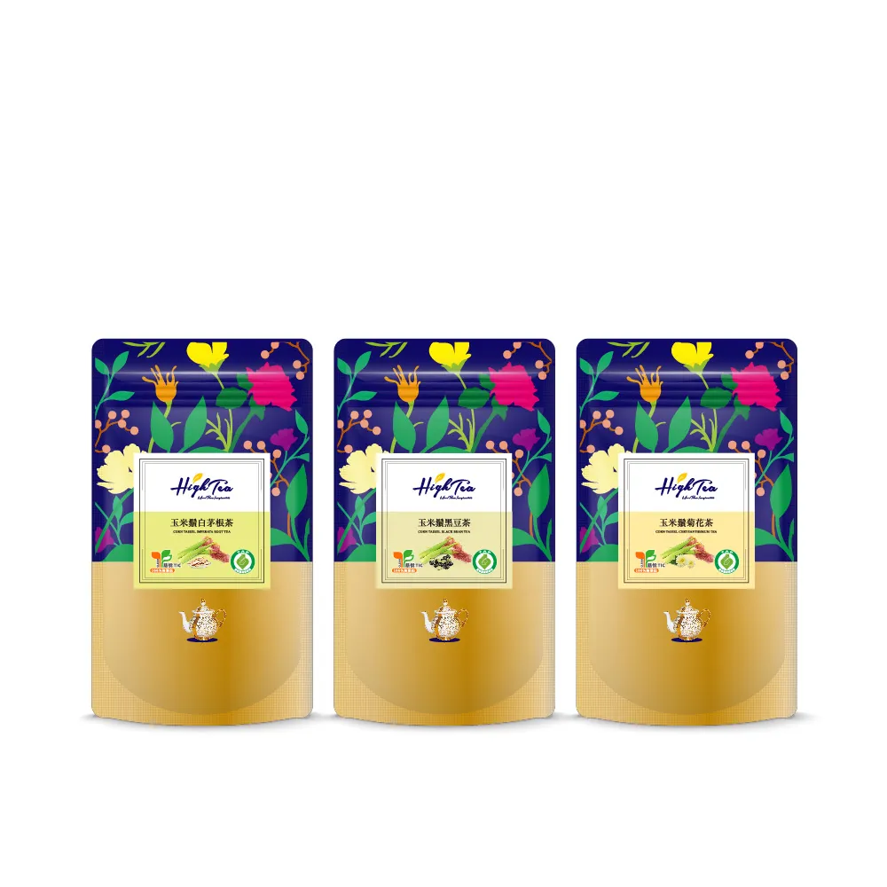 【High Tea】玉米鬚3袋組│玉米鬚菊花茶1袋+玉米鬚黑豆茶1袋+玉米鬚白茅根茶1袋(無咖啡因)