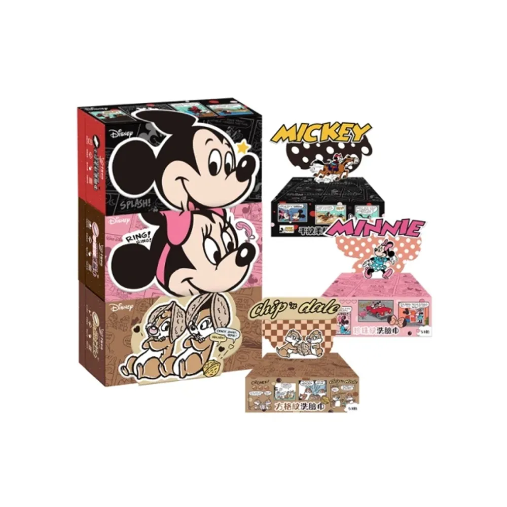 【Injoyyi 幸福物語】買一送一 迪士尼Disney洗臉巾50抽/盒(米奇/米妮/奇奇蒂三款選 乾濕兩用)