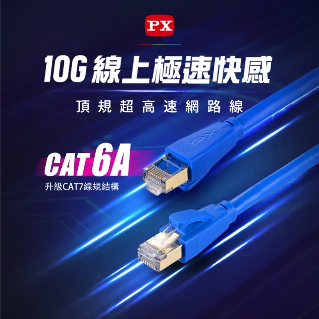 【PX 大通】CAT6A同CAT7網路線Fluke測試3米鋁合金600M乙太10G線纜RJ45攝影機POE交換器ADSL路由器MOD wifi7